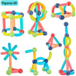 اسباب بازی مگنت میله و مهره مغناطیسی ۴۲ قطعه مدل Magnetic Sticks