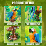لگو طرح طوطی ماکائو مدل Macaw کد T2113، تعداد 1138 قطعه، طوطی ساخته شده با ارتفاع 33 سانتیمتر