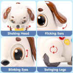 سگ موزیکال برند هولا مدل Puppy کد HE9977، باتری خور و راه رو و موزیکال و چراغدار
